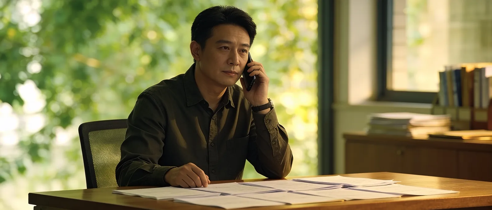 A business owner negotiating on a call at their desk