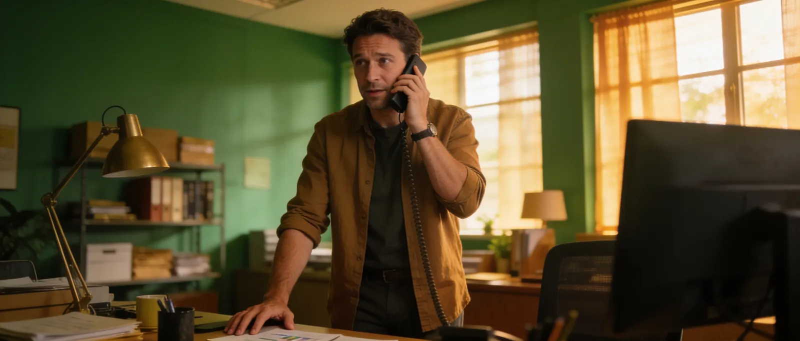 A business owner making a decisive call about their finances